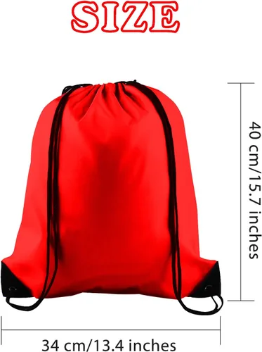 Vista 2 de KUUQA Mochila con cordón de 60 piezas, Rojo -, Mochila con cordón