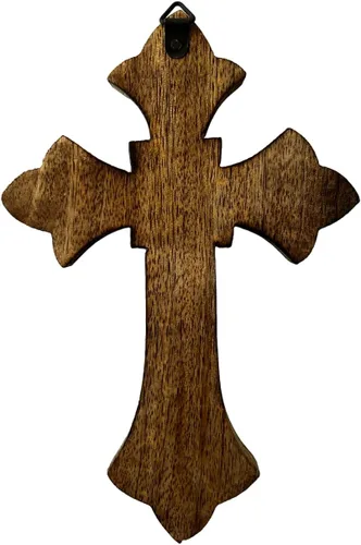 Vista 7 de Iconsgr Cruz de pared tallada de madera santa ortodoxa religiosa de madera hecha a mano Crucifijo de Cristo Athos 85