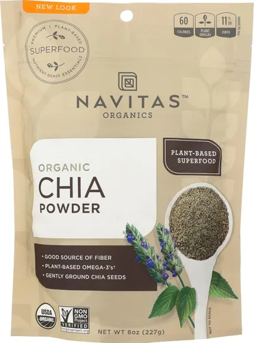 Vista 7 de Navitas Organics Semillas de chía - Para pudín de chía, batidos, horneado, ensaladas y más - Omega 3, fibra, minerales - USDA orgánico, sin OGM