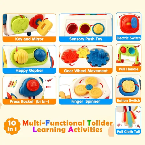 Vista 2 de Cubo de Actividades para Niños Pequeños de 1 Año, Juguetes Montessori para 1 Año - Regalos Ideales para Niños y Niñas de 1 Año - Juguetes de Viaje