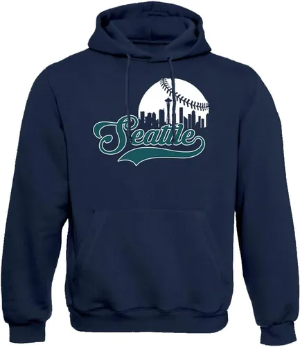 Vista 5 de Xtreme Apparrel Cityscape Skyline - Sudadera con capucha para hombre para fanáticos del béisbol