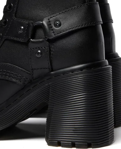 Vista 8 de Dr. Martens Botas de cuero con tiras y tacón ancho estilo flare para mujer Chesney