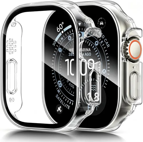 Vista 26 de LK Pack de 3 para Apple Watch Ultra 3 Protector de Pantalla 49mm [Cero-Falla] HD Top 9H Vidrio Templado Apple Watch Ultra / Ultra 2 Protector de Azul