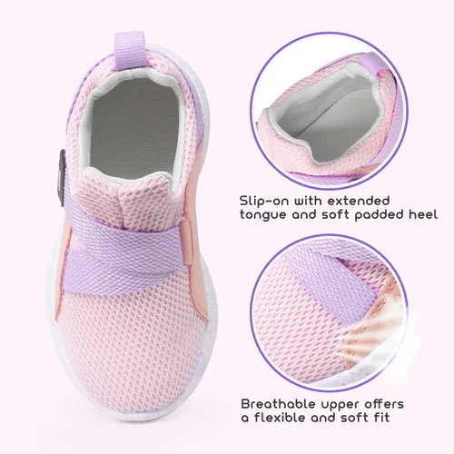 Vista 4 de SKYWHEEL Zapatos deportivos para niños y niñas, sin cordones, anchos, informales, para caminar, correr, para niños pequeños