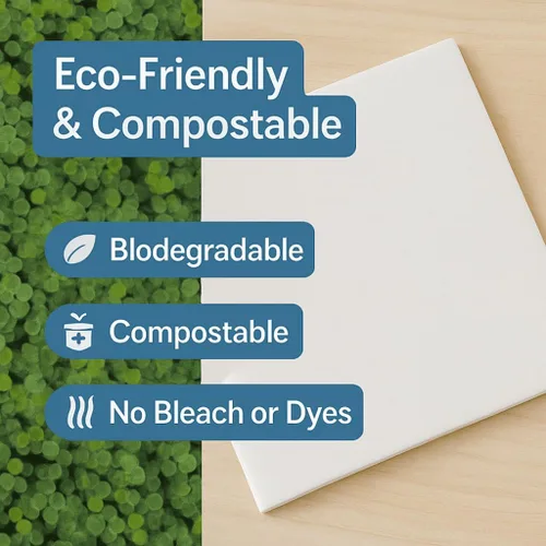 Vista 3 de Paquete de 750 servilletas de papel blanco – 12 x 12 pulgadas, desechables de 1 capa ecológicas (100% recicladas) y servilletas a granel a base