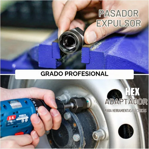 Vista 6 de THINKWORK Kit extractor de pernos, juego de 18 piezas de enchufes extractores de tuercas, removedor de pernos redondeados de 3/8 pulgadas
