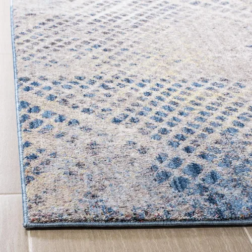 Vista 3 de SAFAVIEH Monray Collection - Alfombra decorativa de 3 x 5 pies, azul y multicolor, diseño moderno abstracto envejecido, no desprende pelusa