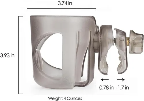 Vista 4 de Portavasos seguro para silla de ruedas (se adapta a diámetros con un ancho máximo de 1.7 pulgadas) (transparente)