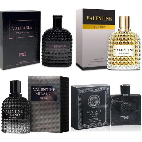 Vista 24 de A CENTER Set de Regalo de Colonia para Hombres Incluye Valentine Milano, Valentine, Blue for Men Ultra & Valuable Paris - 3.4 Fl Oz Cada Uno