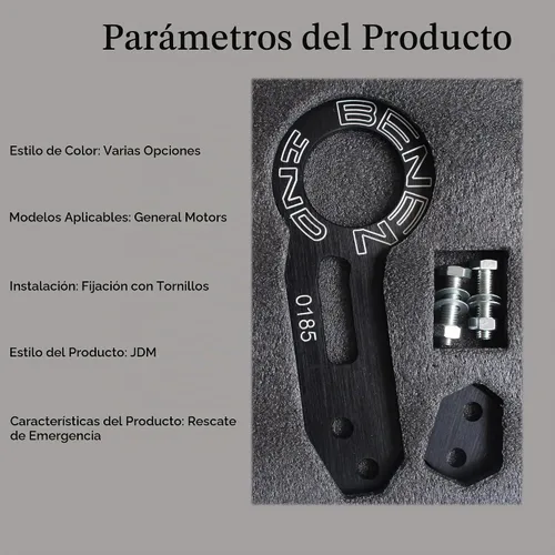 Vista 7 de Kit de Gancho de Remolque para Auto Universal, Gancho de Remolque Trasero de Aluminio para Coche (Negro)
