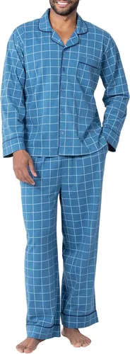 Vista 25 de PajamaGram Conjunto de pijama para hombre, clásico, 100% algodón Negro
