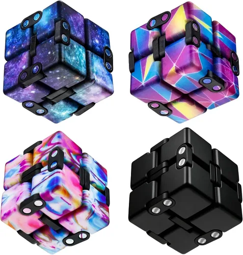 Vista 20 de WUQID Infinity Cube - Juguete antiestrés para niños y adultos, bonito, pequeño, accesorio único para aliviar la ansiedad y pasar el tiempo