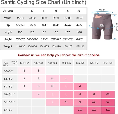 Vista 3 de Santic Pantalones cortos de ciclismo para mujer, mallas transpirables acolchadas