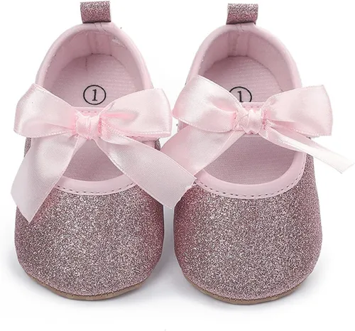 Vista 4 de LAFEGEN Zapatos de bebé para niña, antideslizantes, suela suave, de piel sintética, para bebé, Mary Jane, zapatos planos para primeros pasadores