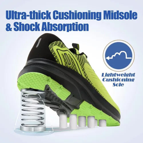 Vista 3 de JACKSHIBO Zapatos de punta ancha para hombres y mujeres, tenis anchos para correr en carretera, ligeros, transpirables, neutros, acolchados