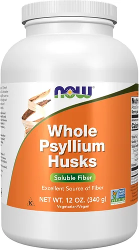 Vista 8 de NOW Suplementos, cáscaras enteras de psyllium, proyecto verificado sin OMG, fibra soluble, 16 onzas