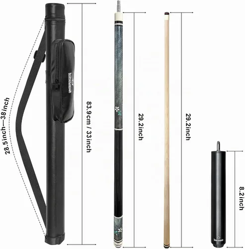 Vista 5 de HomeSeason Pool Cue Stick 58" Professional Billiard Canadian Maple Pool Stick with Leather Case & 13mm Tip, 18/19/20/21oz for Adults Pro Player 21oz