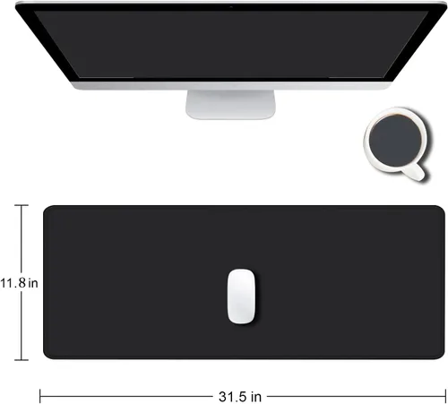 Vista 2 de Alfombrilla de mouse grande para juegos con bordes cosidos, alfombrilla de mouse de escritorio extendida con tela microtejida superior, base