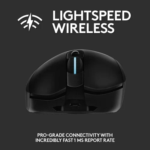 Vista 5 de Logitech G 703 Lightspeed - Mouse inalámbrico para juegos con sensor Hero 25K, compatible con PowerPlay, Lightsync RGB, ligero 95G+10G opcional