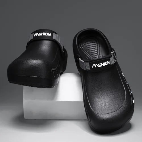 Vista 7 de MEIAGDT Zapatos de chef antideslizantes para hombre, impermeables y a prueba de aceite, con correas ajustables, suaves y cómodos, adecuados