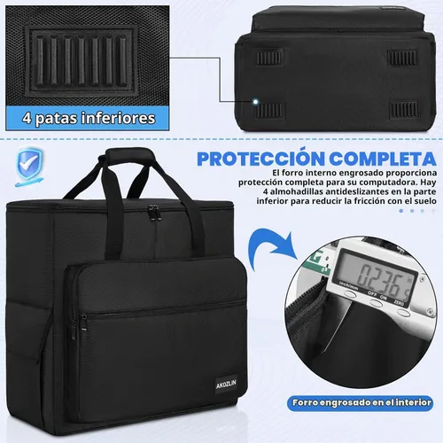 Vista 5 de AKOZLIN Estuche de Chasis de Torre de Computadora de Juegos de Escritorio PC Estuche de Transporte Bolsa de Almacenamiento de Viaje para Teclado