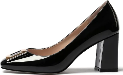 Vista 2 de WAYDERNS Zapatos de tacón alto con puntera cuadrada para mujer, de 3 pulgadas