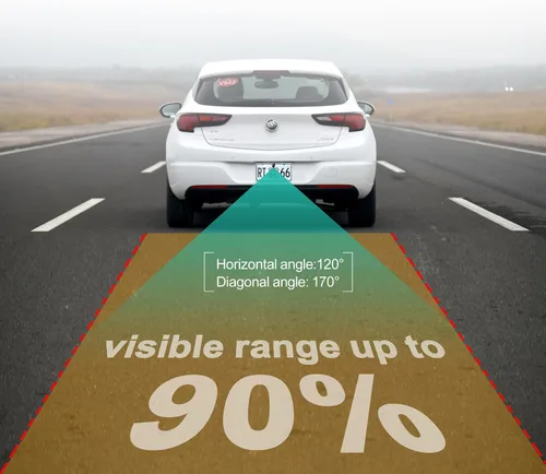 Vista 2 de Cámara de respaldo con ángulo de visión amplio de 170 grados, impermeable IP68, placa de matrícula de alta definición para mini automóvil