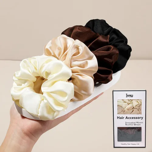 Vista 34 de Lazos pequeños para el cabello para mujer, para cabello grueso o fino, sin arrugas, soporte para cola de caballo sin dañar tu cabello 10 suave