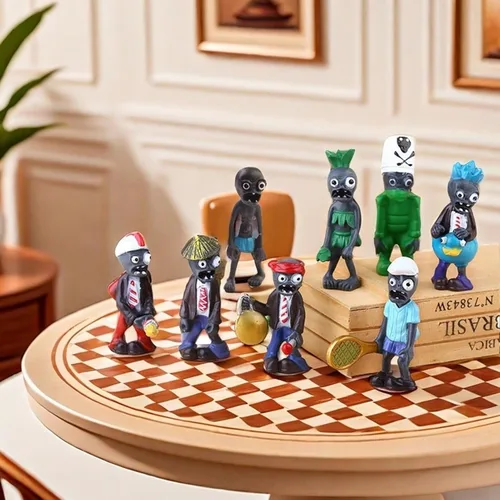Vista 4 de JHESAO Juego de 17 piezas de juguetes de plantas de PVZ, figuras de zombies, serie PVZ, juguetes de PVC, grandes regalos para niños y fanáticos