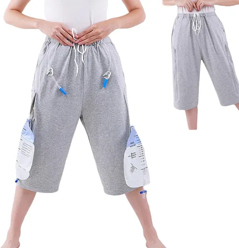 Vista 7 de Pantalones unisex para el cuidado de la incontinencia, pantalones de drenaje urinario, pantalones de catéter, pantalones de fístula, bolsas