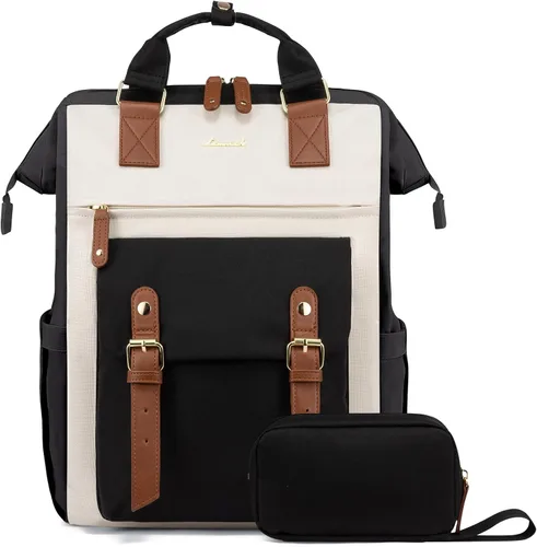 Vista 23 de LOVEVOOK - Mochila para laptop, para viaje de trabajo, bolso de enfermera, profesor, médico, viajero, para computadora de negocios, mochila