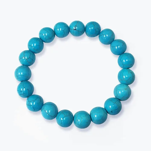 Vista 666 de Gem Avenue Handmade Round Bead Stretch Bracelet Unisex Natural Stone Beaded Jewelry for Men & Women, Elastic Wristband for Daily Wear