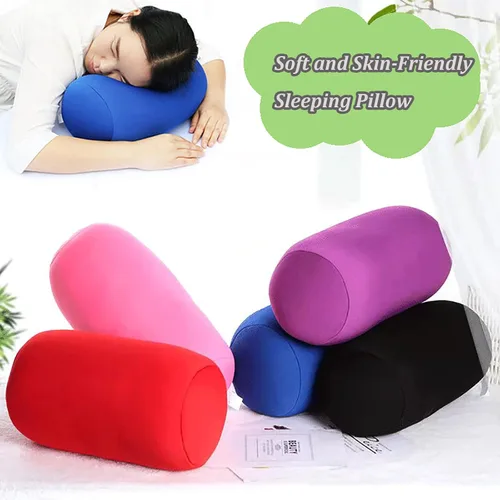 Vista 2 de Almohada de cuello de microcuentas, almohada de tubo blando para soporte de cuello o espalda, cojín cilíndrico cervical para el hogar, sofá, cama