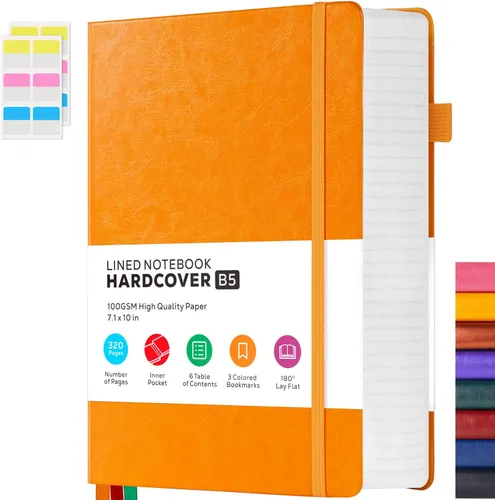 Vista 11 de FOCUS DAY Cuaderno de tapa dura 8.5 x 11, cuaderno de 320 páginas tamaño A4 grande para la universidad con líneas para la escuela y el trabajo, gran