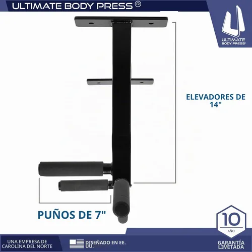 Vista 4 de Ceiling Mount Pull Up Bar with Reversible Risers for 16 and 24 Inch Joists with Optimum Grip Spacing by Ultimate Body Press