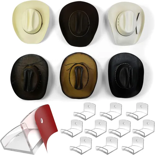 Vista 11 de Modern JP - Ganchos adhesivos para colgar sombreros en la pared (6 unidades) - Perchero para sombreros de vaquero, organizador para sombreros de ala