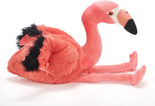 Vista 7 de The Petting Zoo Flamenco de peluche, regalos para niños, animales salvajes del zoológico Onez, juguete de peluche de flamenco de 12 pulgadas
