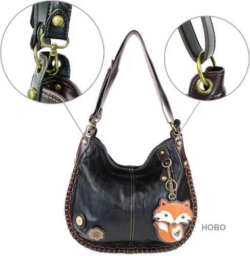 Vista 5 de CHALA Bolsos Bolso Chala Grande Convertible Crossbody o Hombro - NEGRO, Vaca