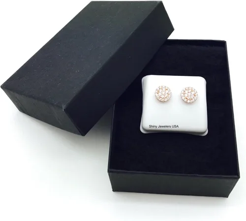 Vista 7 de Aretes de plata helada, oro rosa, negro o dorado, circonita cúbica, hip-hop CZ