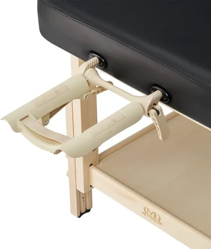 Vista 3 de MT Massage Harvey Comfort - Mesa de masaje estacionaria de madera de 30 pulgadas, color negro, altura ajustable, plana, terapia física, salón