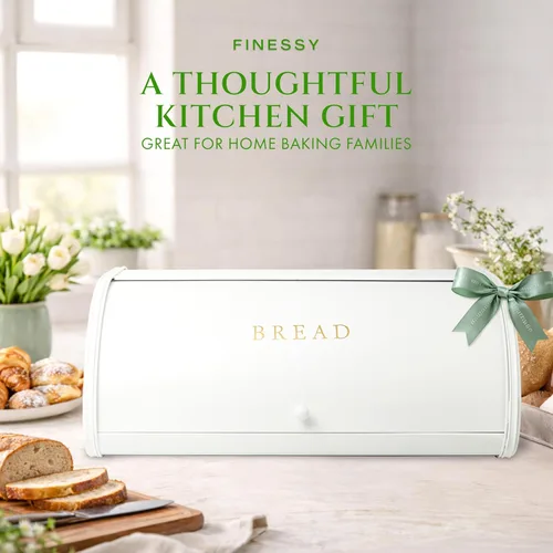 Vista 7 de FINESSY Top grande del rollo de la caja de pan, caja de pan blanca del luxe blanco