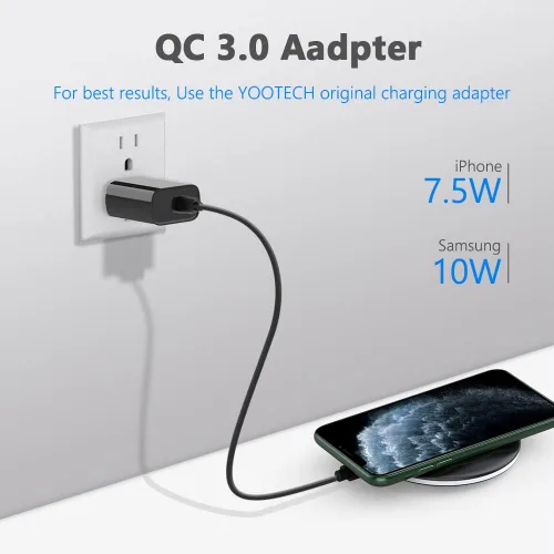 Vista 2 de Yootech Paquete de 3 cargadores inalámbricos con adaptador rápido