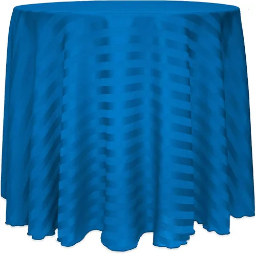 Vista 4 de ULTIMATE TEXTILE Mantel redondo de rayas satinadas de 84 pulgadas color marfil crema