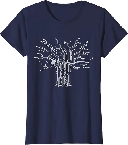 Vista 67 de Electronics Technician Binary Tree - Electrical Engineer T-Shirt Asphalt Grey
