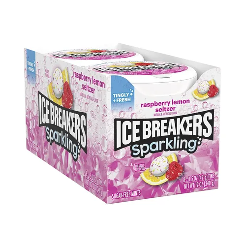 Vista 8 de ICE BREAKERS Sparkling Pineapple Mango Seltzer Latas de mentas sin azúcar, 1.5 oz (8 unidades)