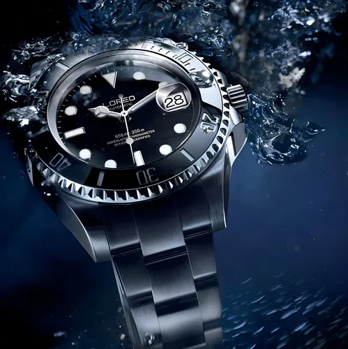 Vista 4 de LOREO Reloj automático para hombre con bisel giratorio de cristal de zafiro de acero inoxidable negro completo
