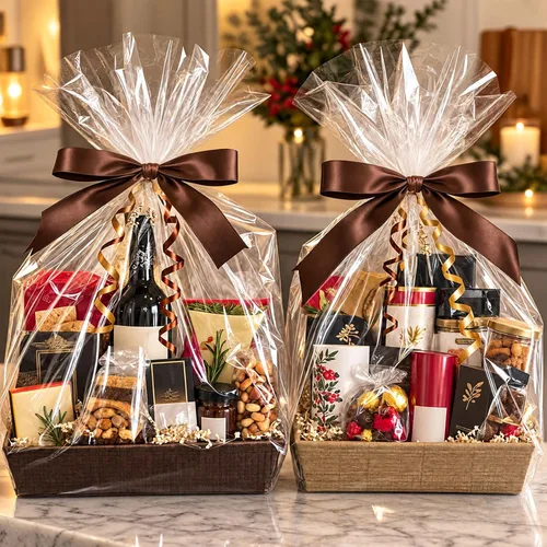 Vista 6 de Morepack Bolsas de celofán extra grandes para cestas de regalo de 35 x 47 10pcs
