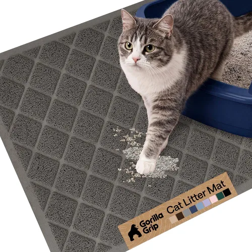 Vista 36 de GORILLA GRIP Tapete para caja de arena para gatos, resistente al agua, respaldo texturizado, fácil de limpiar, menos residuos y suelos limpios, 17 x