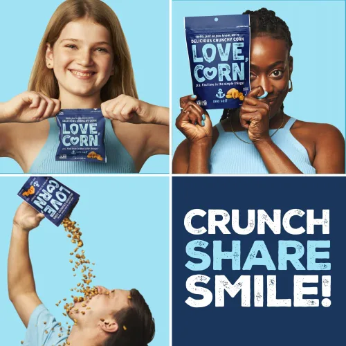 Vista 4 de LOVE CORN Sal Marina 16oz x 1 Bolsa - Delicioso Maíz Crujiente - Aperitivos Familiares Saludables - Sin Gluten, Kosher, Sin OGM - Alternativa