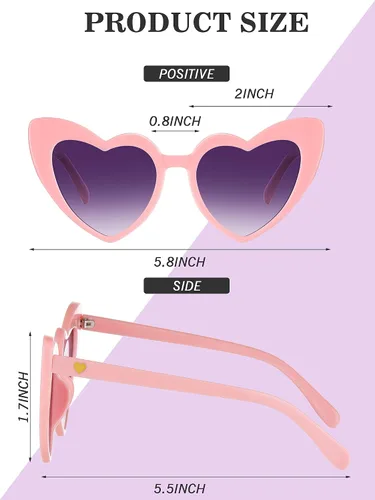 Vista 3 de 10 pares de gafas de sol para dama de honor, con forma de corazón, para mujer, fiesta, boda, propuesta